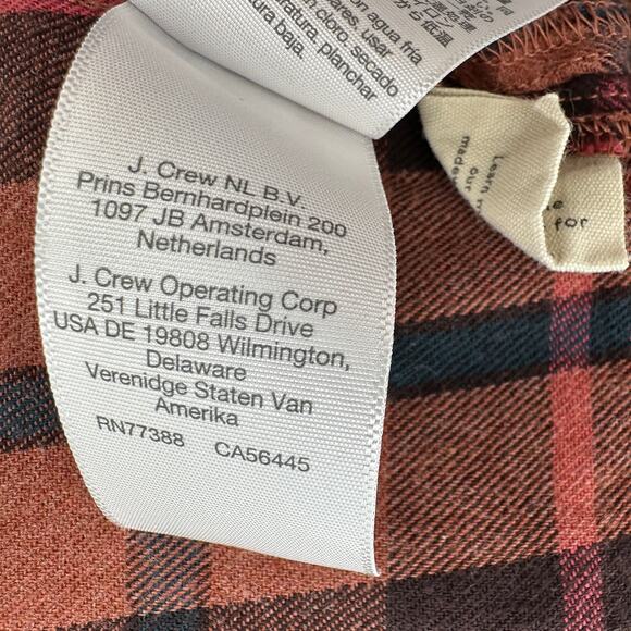 Madewell Plaid Flannel Crop Shirt WMNS S Ginger/Pink Long Sleeve Grunge Top Chic - Picture 9 of 11